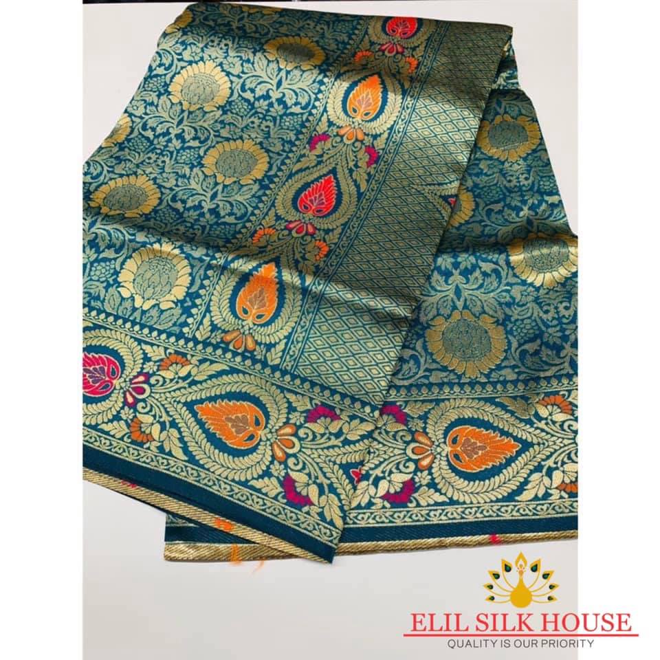 green banarasi Saree