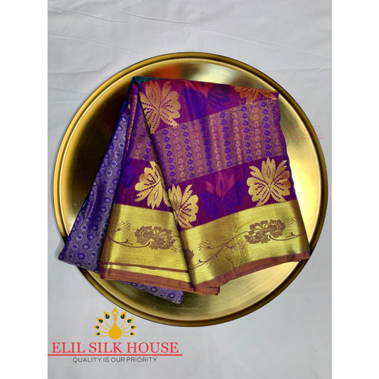 purple shade Pattu Saree