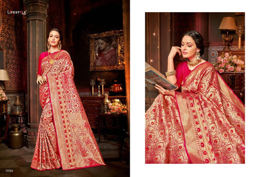 red banarasi Saree