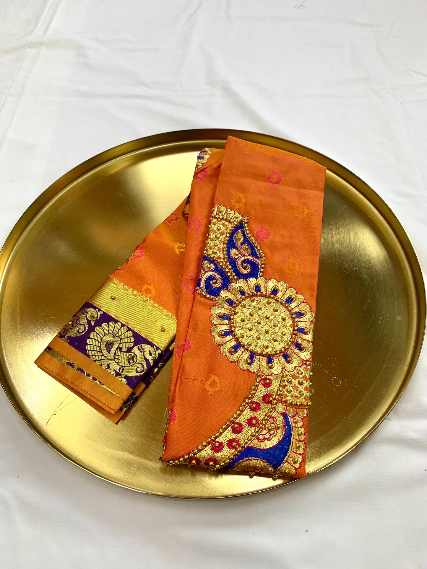 brocade peacock magenta pattu saree