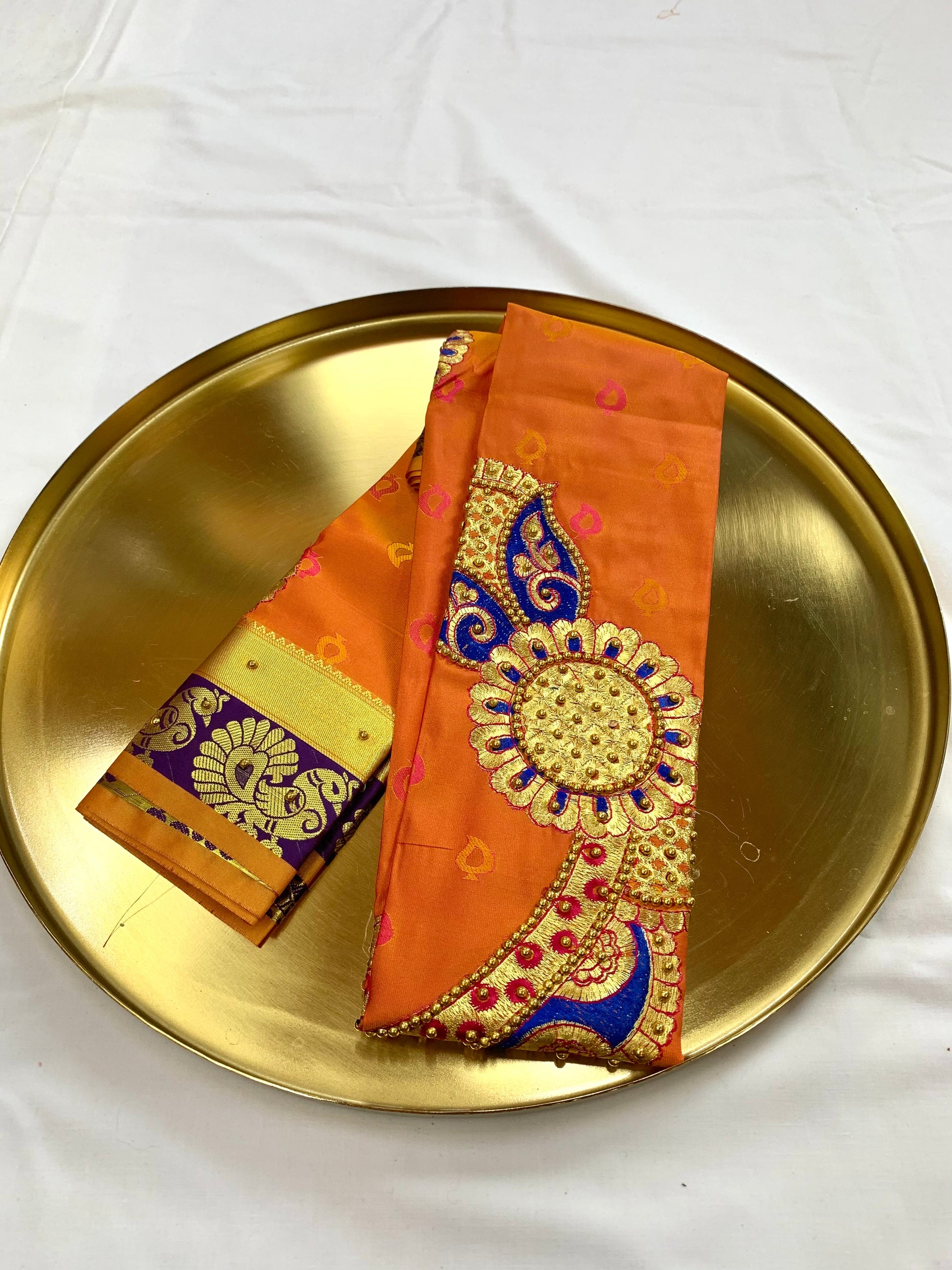 brocade peacock magenta pattu saree