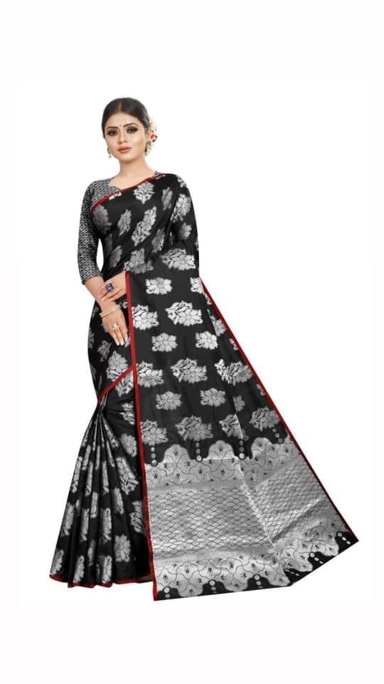 Designer saree in silver