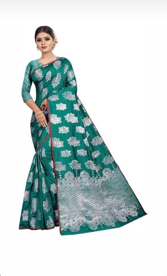 Designer saree in silver