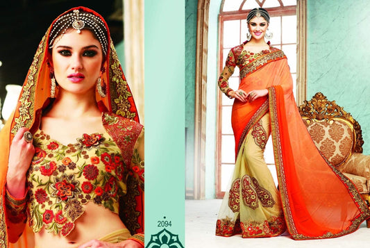 Designer Saree with flower design