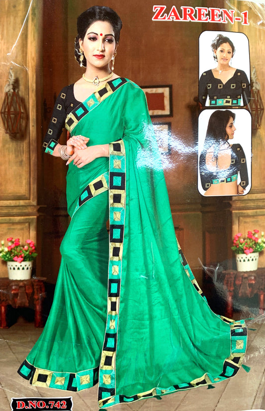 Designer Saree with black designs